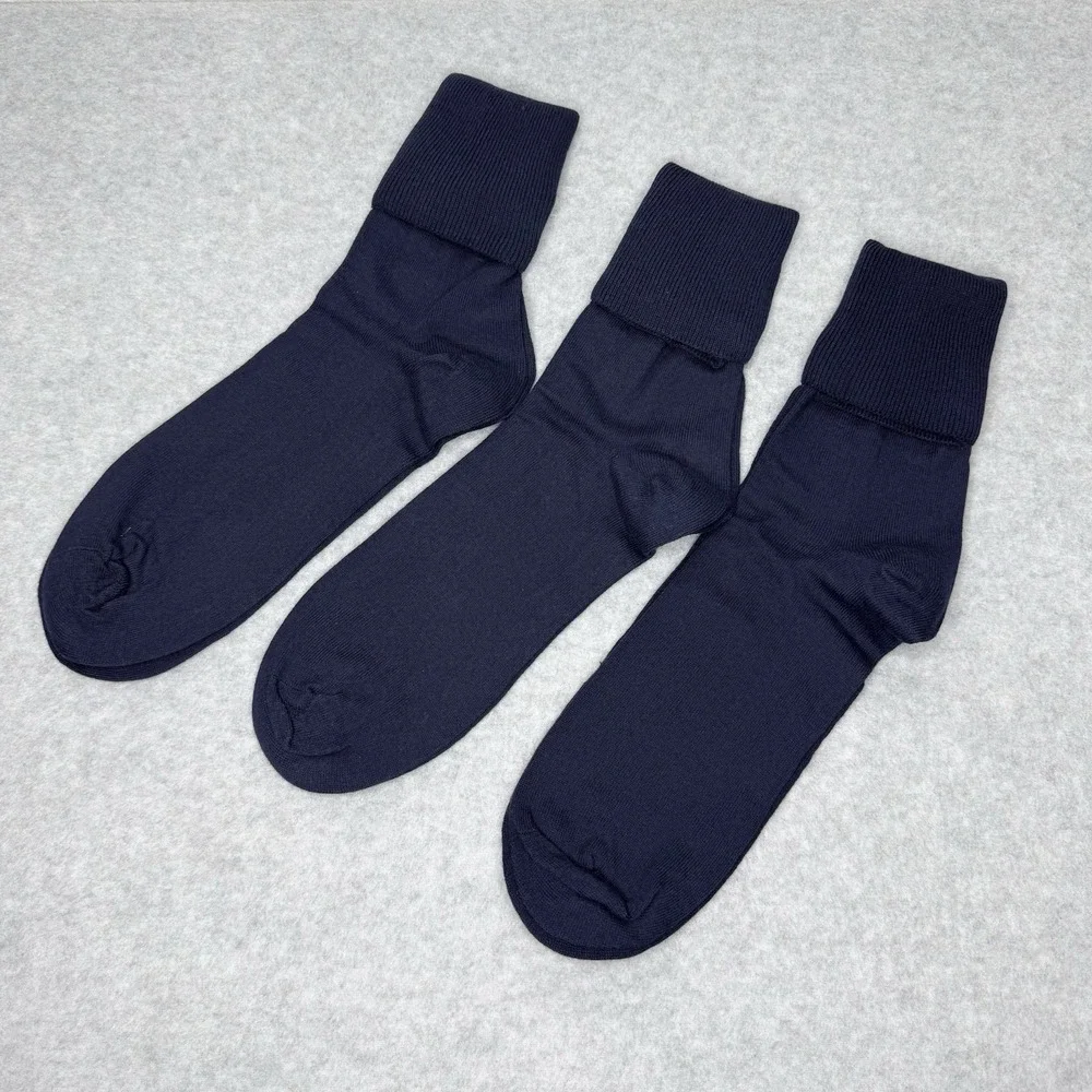 3 pair Navy  Buster Brown Anklet Cotton Bobby Ankle Socks Size 11
